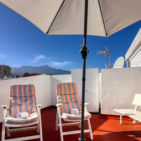شقة Spacious Penthouse With King-size Bed, Huge Terrace, Ocean & Teide View بويرتو ذي لا كروز